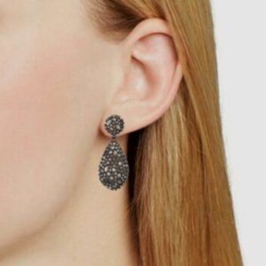 Alexis Bittar Black Crystal-Encrusted Pave Pod Drop Post Earrings